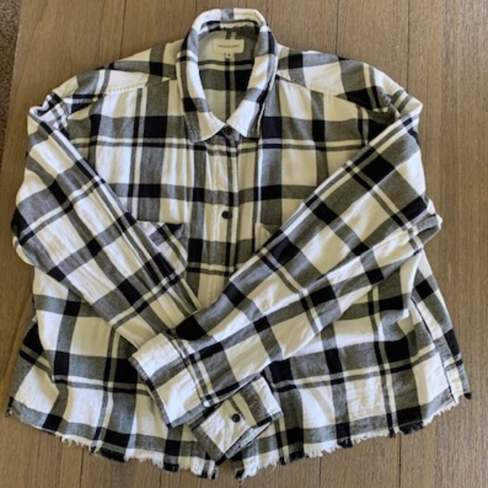 Dry Goods Plaid Crop Button Down Shirt Size XL
